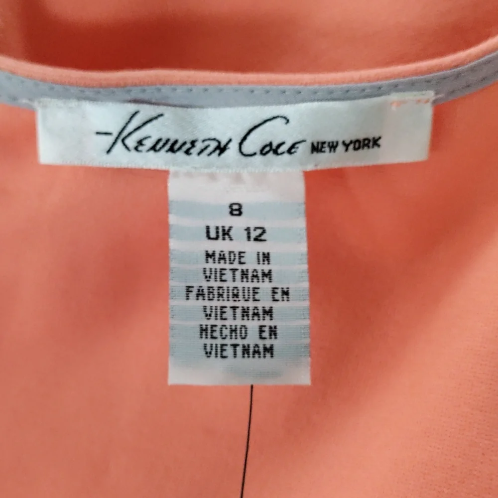 *E163 Kenneth Cole peach sleeveless dress 8 NWT CLEARANCE - Picture 9 of 16